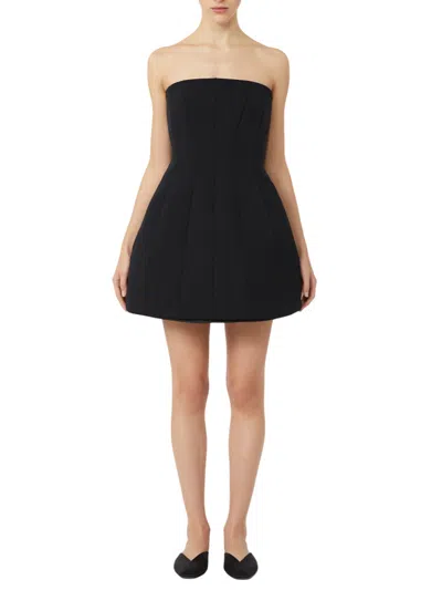 Max Mara Strapless Bustier Dress Side Pockets In Black
