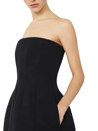 Max Mara Strapless Bustier Dress Side Pockets In Black