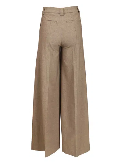 The Latest C-alma Wide Leg Poli/lana Resca Trousers Beige In Neutral