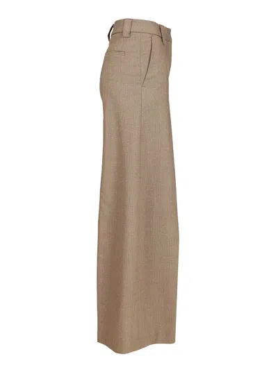 The Latest C-alma Wide Leg Poli/lana Resca Trousers Beige In Neutral