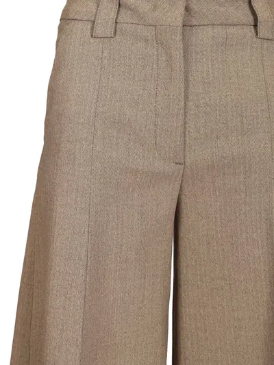 The Latest C-alma Wide Leg Poli/lana Resca Trousers Beige In Neutral