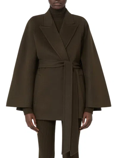 Max Mara Camel Coat With Belt In Brown