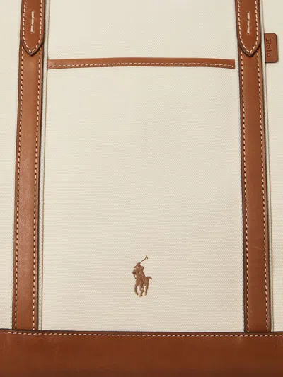 Polo Ralph Lauren Canvas Travel Bag With Leather Profiles