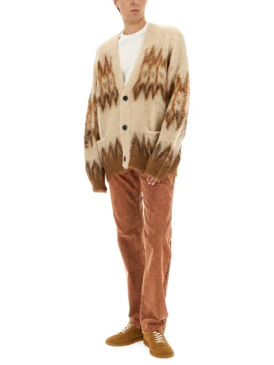 Isabel Marant Marant Nielson Mohair Blend Cardigan With Fair Isle Motif In Brown