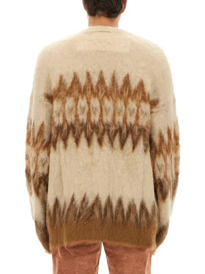 Isabel Marant Marant Nielson Mohair Blend Cardigan With Fair Isle Motif In Brown