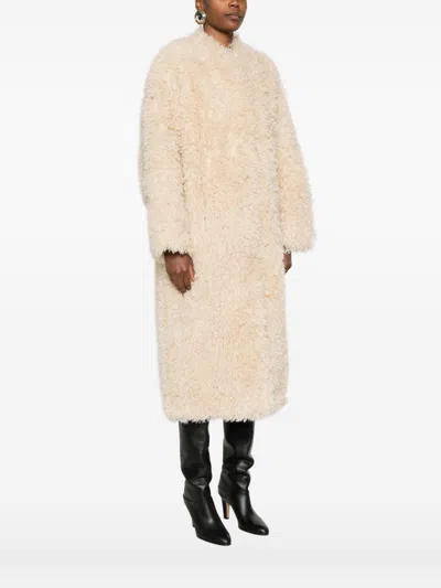 Stand Studio Beige Tailored Coat With Classic Silhouette In Neutral