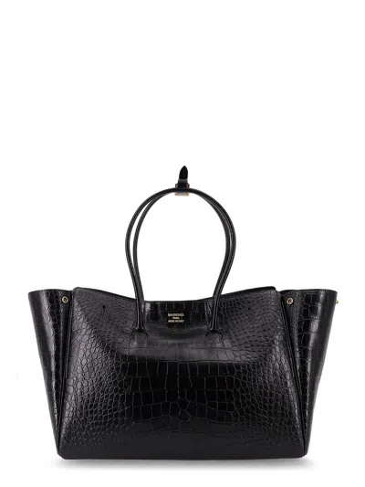 Balenciaga All Day Croco Leather Shoulder Bag In Black