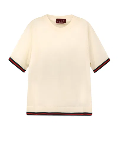 Gucci Women Extra Fine Cashmere-blend Top In White