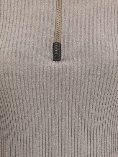 Brunello Cucinelli Turtleneck Sweater In Cashmere Blend In Orange