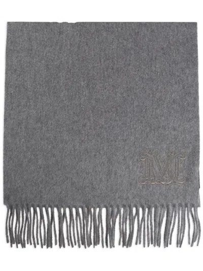 Max Mara Luxurious Cashmere Wraparound Rectangle Scarf In Gray