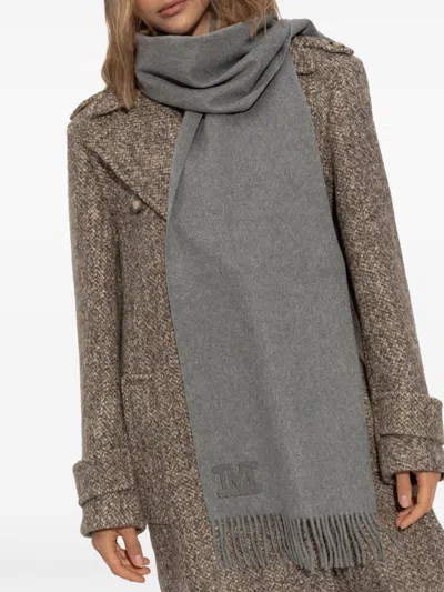 Max Mara Luxurious Cashmere Wraparound Rectangle Scarf In Gray