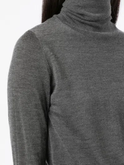Brunello Cucinelli Grey Cashmere High-neck Sweater In Gray