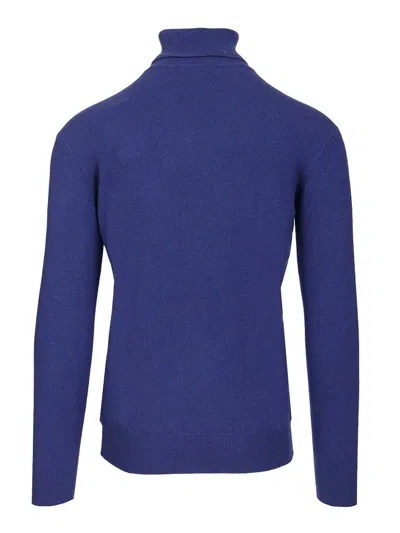 Saint Laurent Cashmere Turtleneck Knitwear Blue In Blue