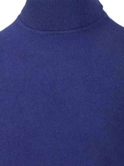 Saint Laurent Cashmere Turtleneck Knitwear Blue In Blue
