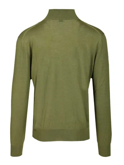 Saint Laurent L, Cashmere And Silk Turtleneck Sweater In Green