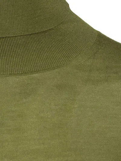 Saint Laurent L, Cashmere And Silk Turtleneck Sweater In Green