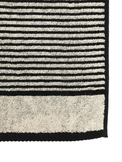Saint Laurent Cassandre Cotton Beach Towel Swimwear Beige In Multi