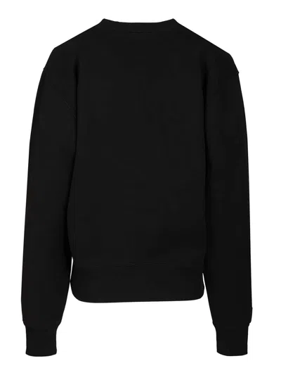 Saint Laurent Cassandre Cotton Sweatshirt Sweatshirts Black In Black