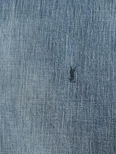 Saint Laurent Cassandre Denim Shirt Casual Light Blue In Blue