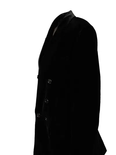 Saint Laurent Cassandre Double-breasted Jacket Jackets Black In Black