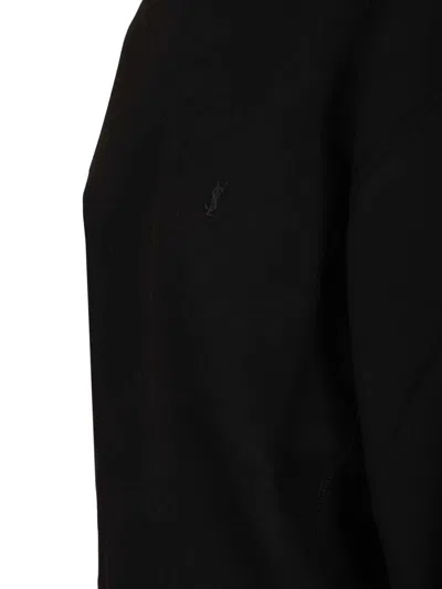 Saint Laurent Cassandre Cotton Sweatshirt Sweatshirts Black In Black