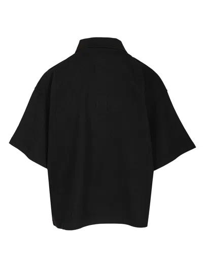 Saint Laurent Cassandre In Piqué Polo Shirt Black In Black
