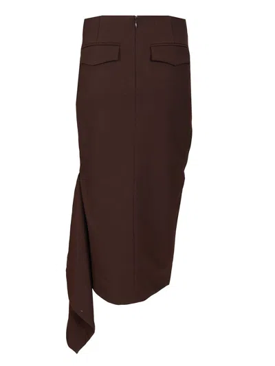 The Latest Slim Longuette Skirt With Side Slit In Brown