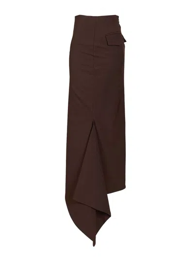 The Latest Slim Longuette Skirt With Side Slit In Brown