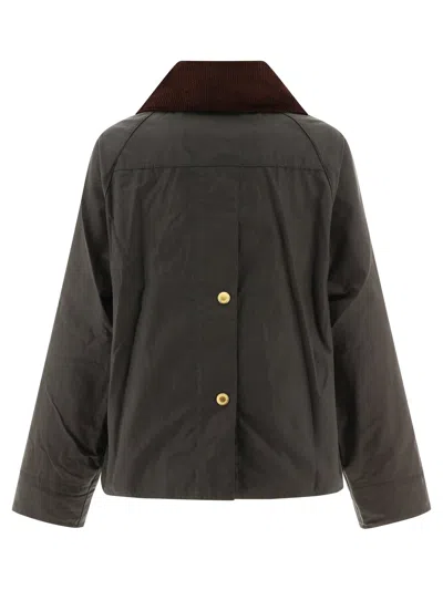 Barbour Catton Wax Jackets Beige In Gray