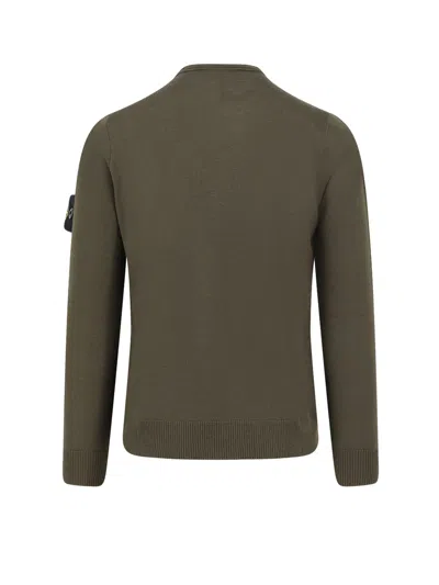 Stone Island Cotton Fleece Crew Neck Sweatshirt Clothing In Green