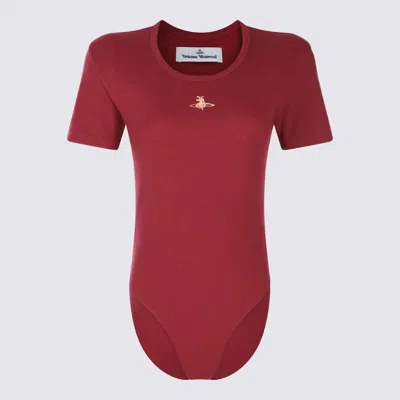 Vivienne Westwood Stylish Short Sleeve Jumpsuit With Round Neckline In Red