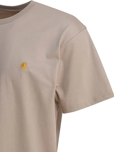 Carhartt Crew Neck Short Sleeve T-shirt Design In Brown