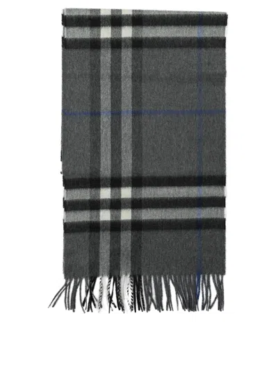 Burberry Check Scarves Grey In Gray