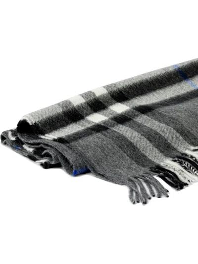 Burberry Check Scarves Grey In Gray