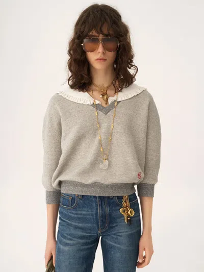 Chloé Cotton-blend French Terry Sweatshirt In Gray