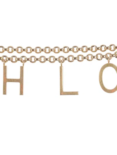 Chloé Chloè Chloè Letters Belt In Metallic