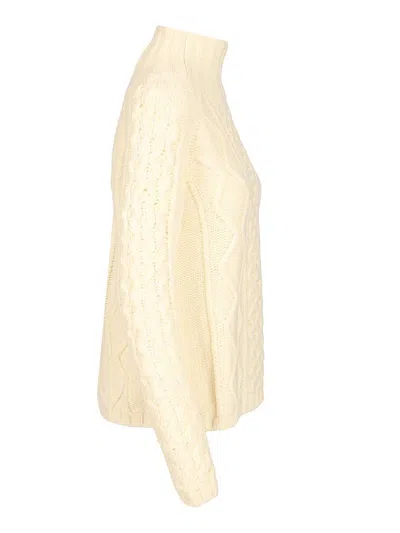 Filippa K Chunky Mock Neck Sweater Knitwear White In Multi