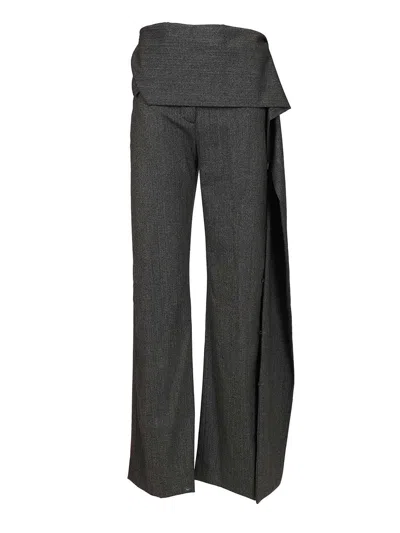 The Latest Claire Pegged Poli/lana Resca Trousers Grey In Multi