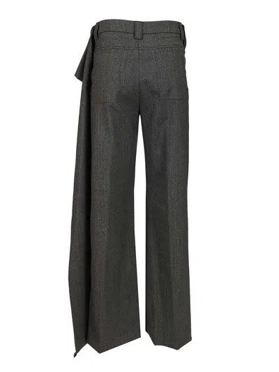 The Latest Claire Pegged Poli/lana Resca Trousers Grey In Multi