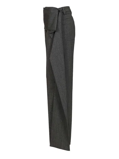 The Latest Claire Pegged Poli/lana Resca Trousers Grey In Multi