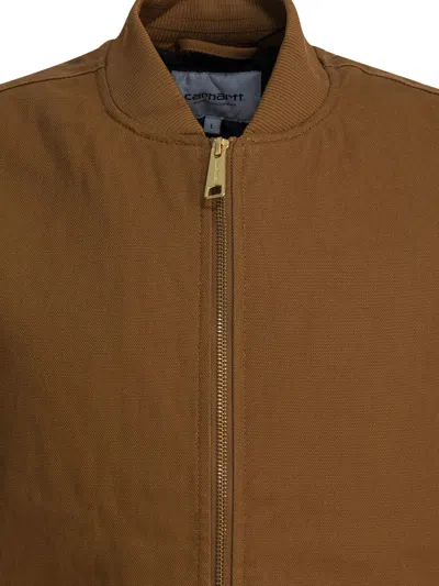 Carhartt Sleeveless Jacket With Ribbed Collar And Pockets In Multi