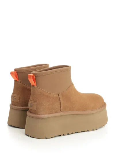 Ugg Classic Mini Dipper Ankle Boots In Brown Suede In Brown