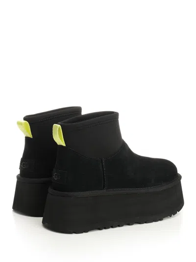 Ugg Classic Mini Dipper Black Ankle Boots In Black