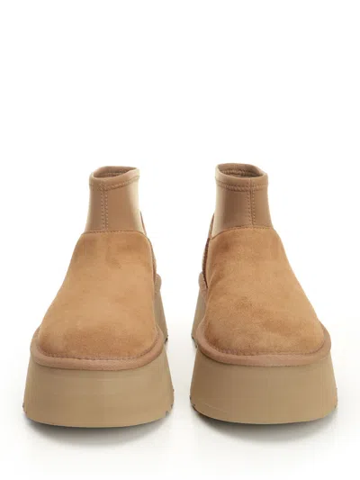 Ugg Classic Mini Dipper Ankle Boots In Brown Suede In Brown