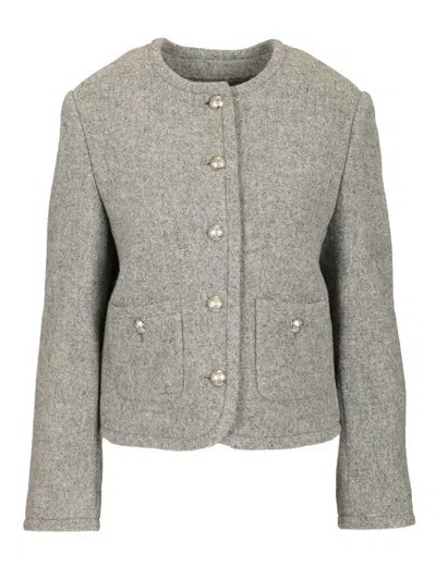 Dunst Button-detailed Patch-pocket Jacket In Gray