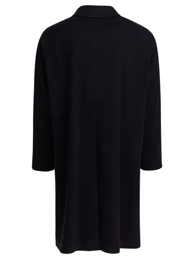 Tagliatore Mid-length Coat With Notch Lapel And Pockets In Black
