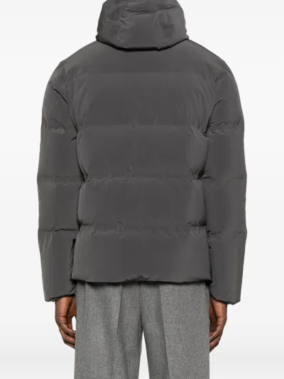 Herno Hooded Quilted Coat In Brown