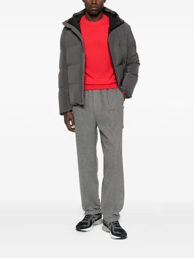 Herno Hooded Quilted Coat In Brown