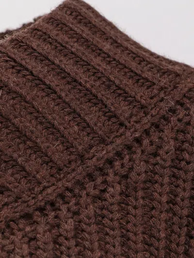 Staud Knitted Cashmere V-neck Sweater In Brown