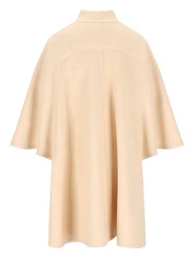 Valentino Stylish Coats With Flared Shape And Bows In Neutral